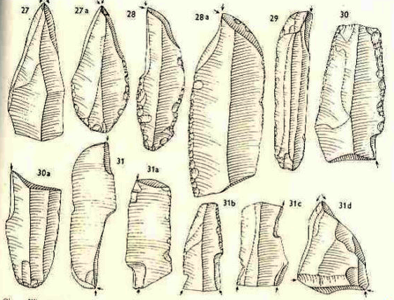 Dihedral burins (after Klíma 1956)